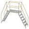Vestil 6 Step Galvanized Steel Cross-Over Ladder 128"x102.5" 500lb Capacity COL-6-56-44-HDG - alternate 1